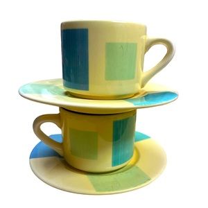 Waechtersbach two cups and saucers set Germany China pottery since 1832 no chips